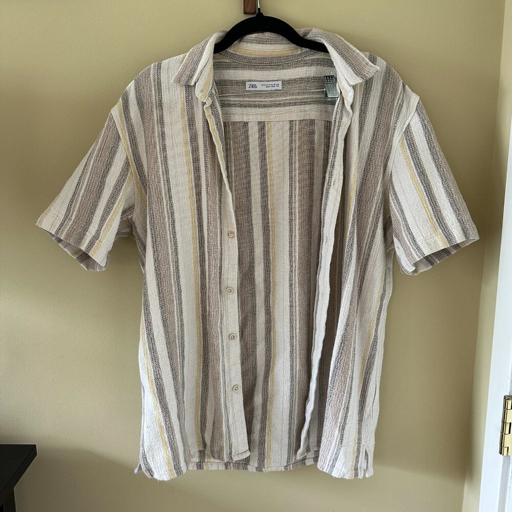Zara Textured Striped Shirt